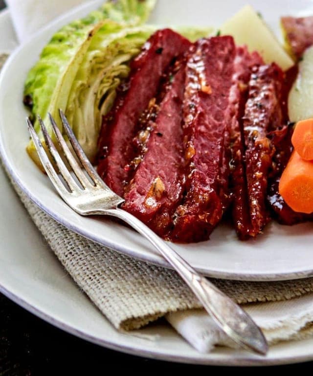 Honey Marmalade Mustard Glazed Corned Beef Punchfork