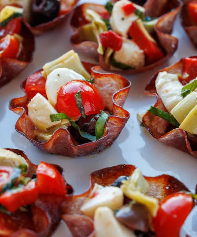 Salami Cups Antipasto Punchfork