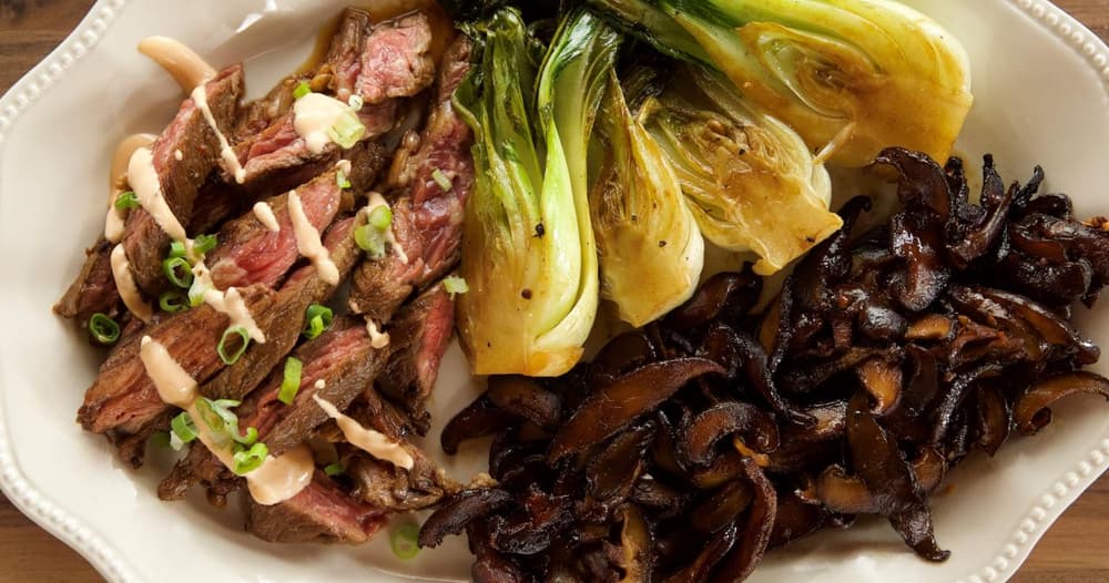 Skirt Steak with Bok Choy Punchfork