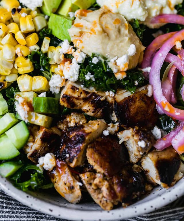 Harissa Avocado Chicken Bowls Punchfork