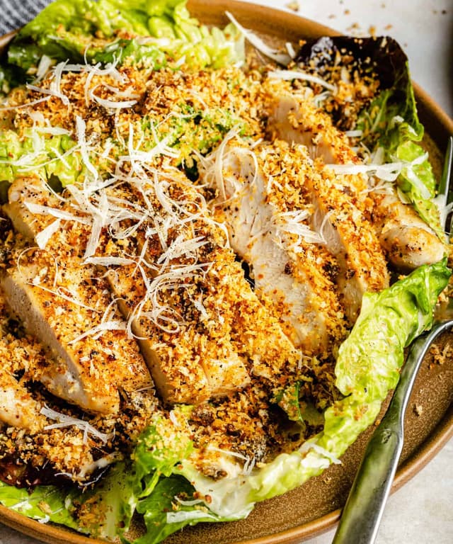 Epic Chicken Caesar Salad with Anchovy Breadcrumbs Punchfork