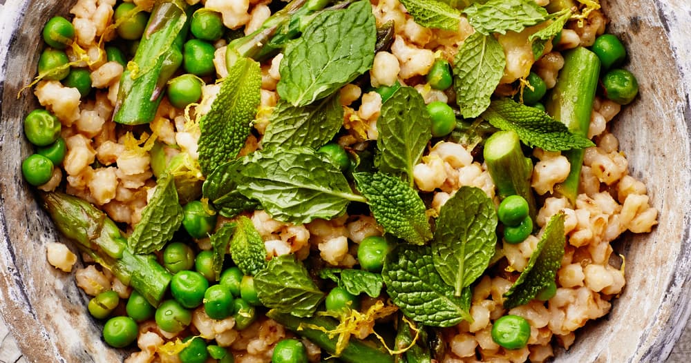 Lemony Spring Vegetable and Barley Bowl Punchfork
