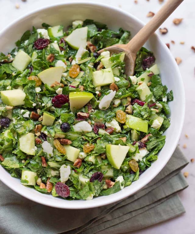 Chopped Apple Feta Salad with Pecans Punchfork