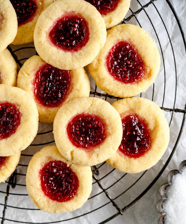 Soft and Buttery Raspberry Thumbprint Cookies Punchfork
