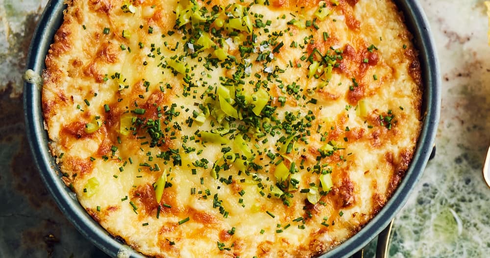 Baked ThreeCheese Onion Dip with Chive and Peperoncini Punchfork