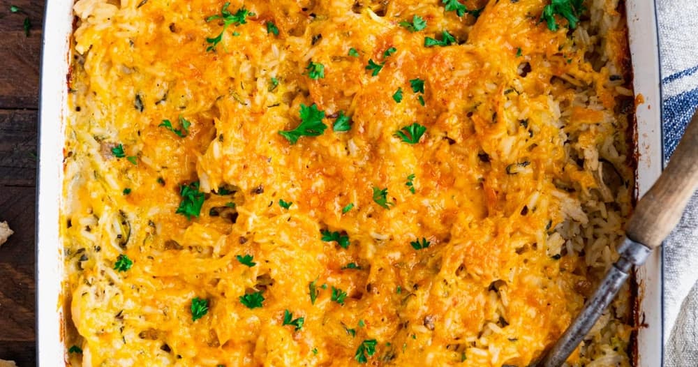 DumpandBake Cheesy Chicken and Rice Casserole Punchfork