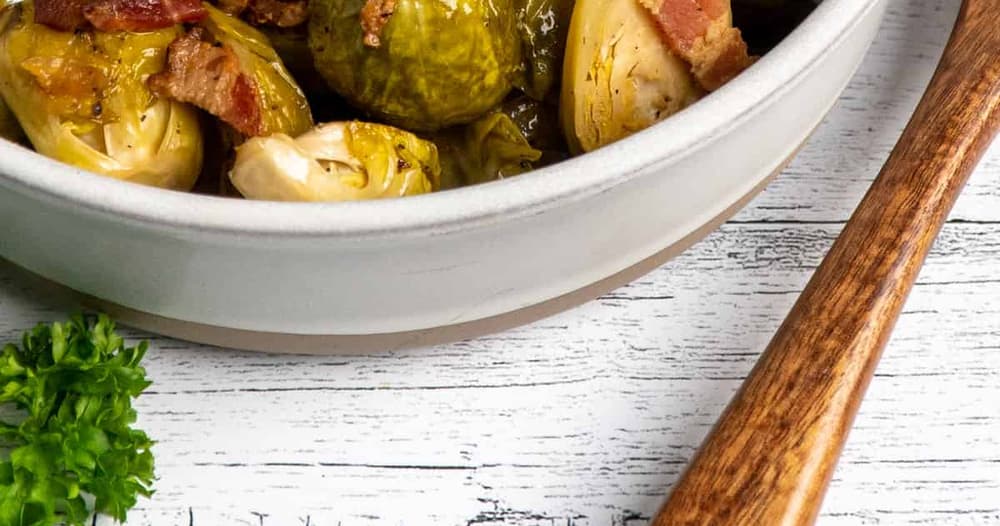 Crock Pot Brussel Sprouts with Bacon Punchfork