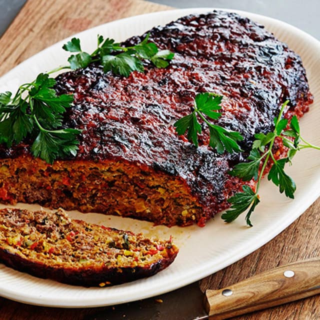 2014387 Roasted Vegetable Meatloaf with Balsamic Glaze | Punchfork