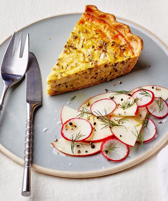 Cabbage Quiche with AppleRadish Salad Punchfork