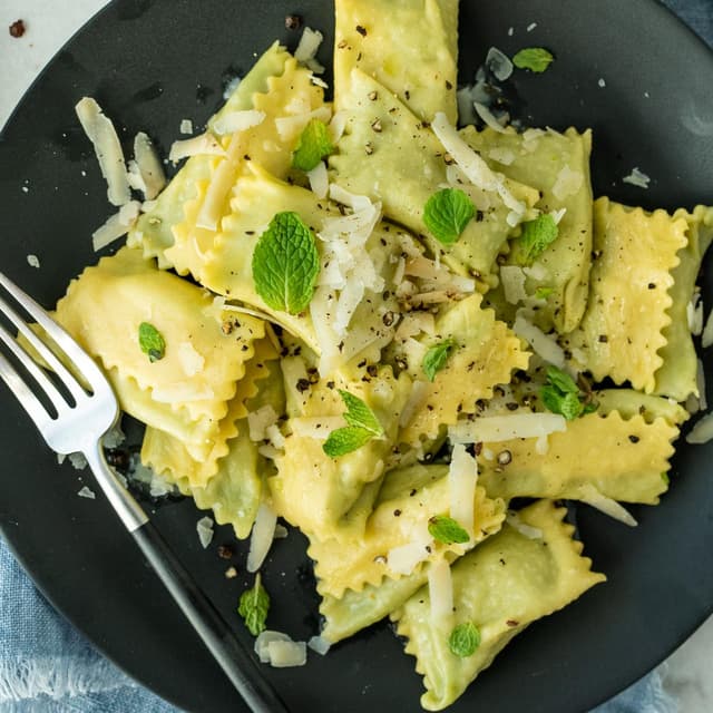 Sweet Pea and Black Pepper Agnolotti Punchfork