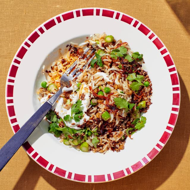 Springy Rice and Lentils with Coconut Yogurt Punchfork