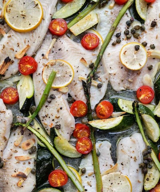 OvenBaked Tilapia with Zucchini and Asparagus Punchfork