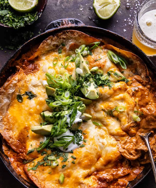 Skillet Creamy Chipotle Chicken Enchiladas Punchfork
