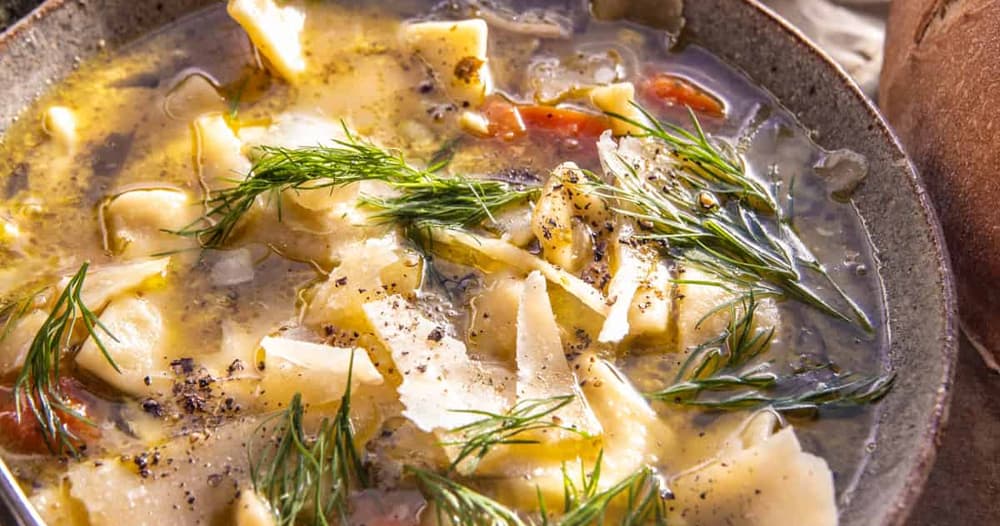 Lemony Pesto Chicken Noodle Soup Punchfork