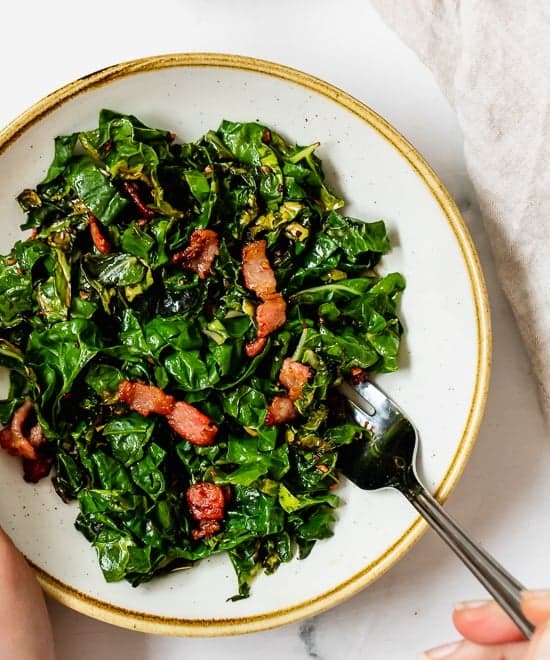 Sauteed Collard Greens with Bacon Punchfork