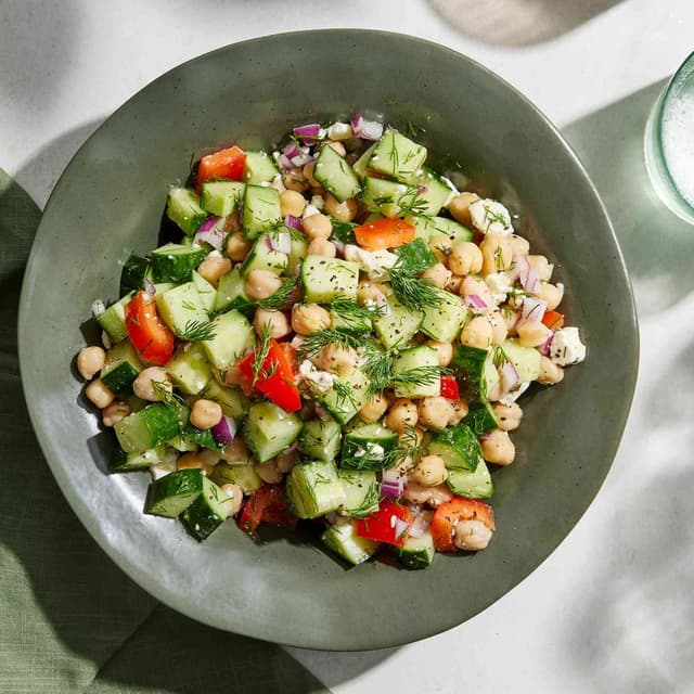 Cucumber Chickpea Salad with Feta & Lemon Punchfork