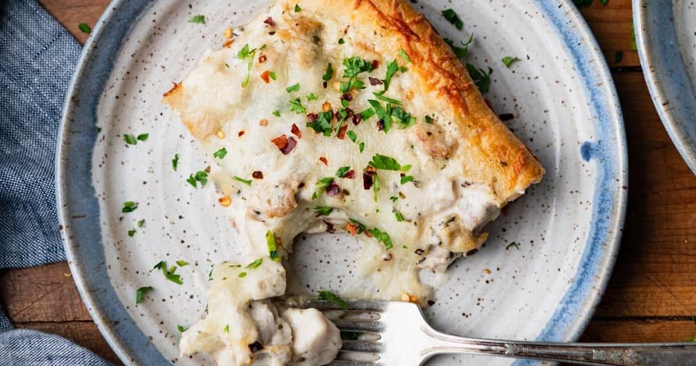 5Ingredient Chicken Alfredo Crescent Roll Bake Punchfork