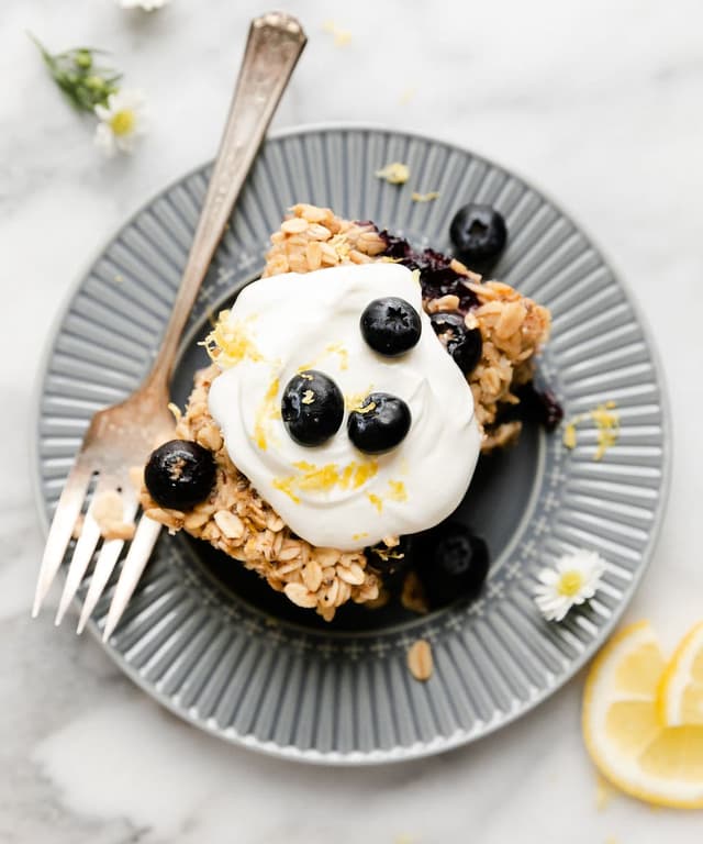 Lemon Blueberry Baked Oatmeal Punchfork