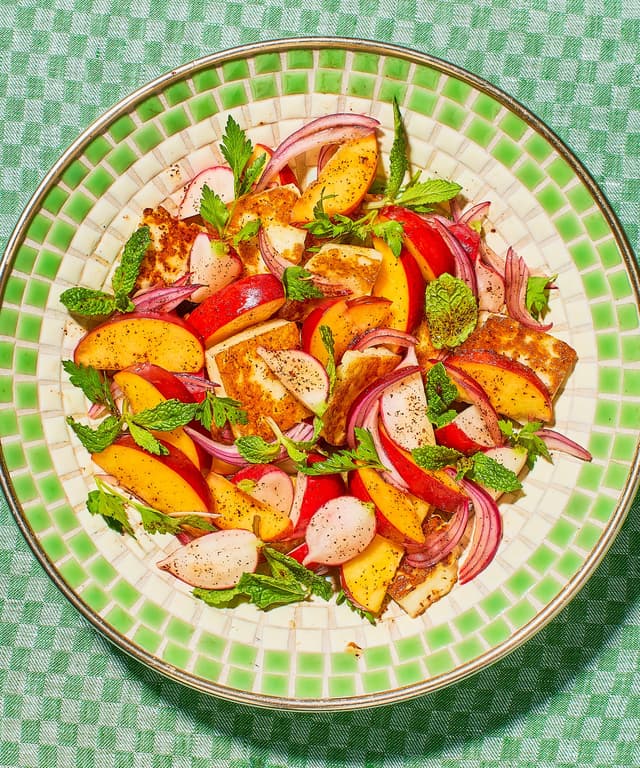 Seared Halloumi Cheese and Nectarine Salad Punchfork