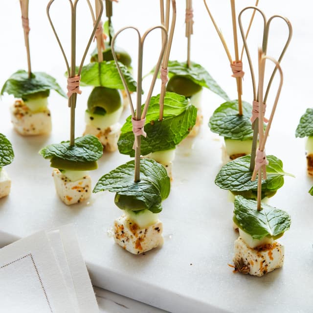 Marinated Feta and Olive Skewers Punchfork