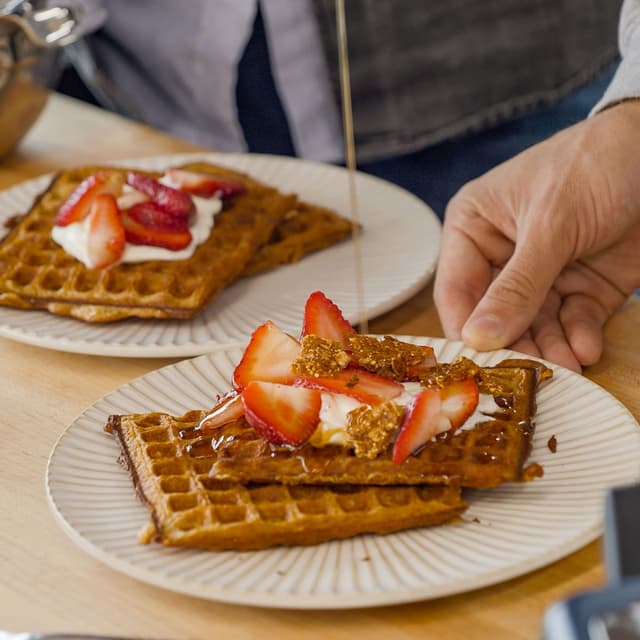 Granola Waffles with MapleGranola Brittle & Yogurt Punchfork