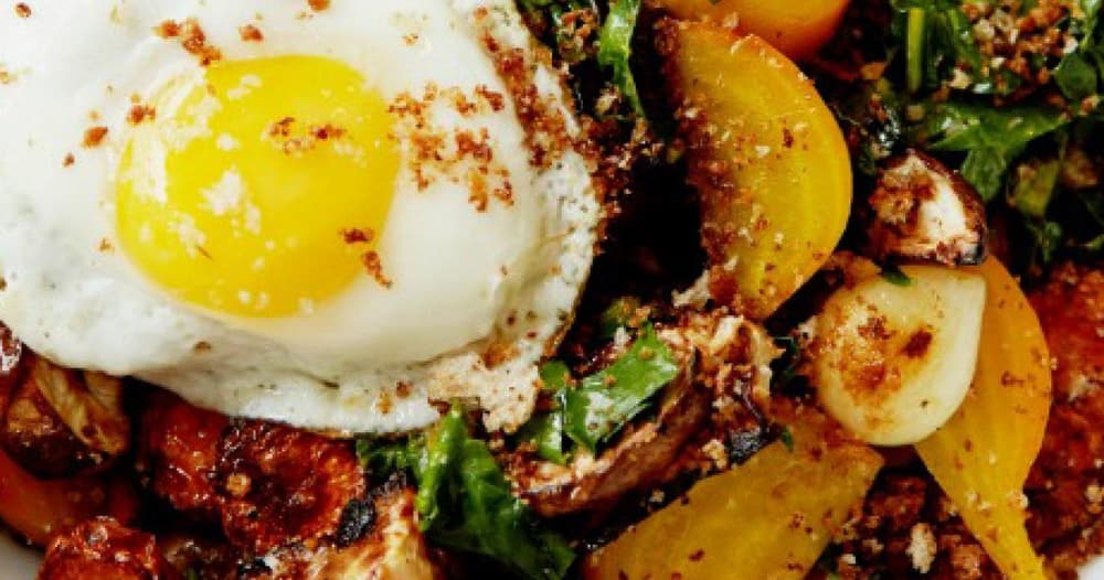 Roasted Root Vegetables with Eggs Punchfork