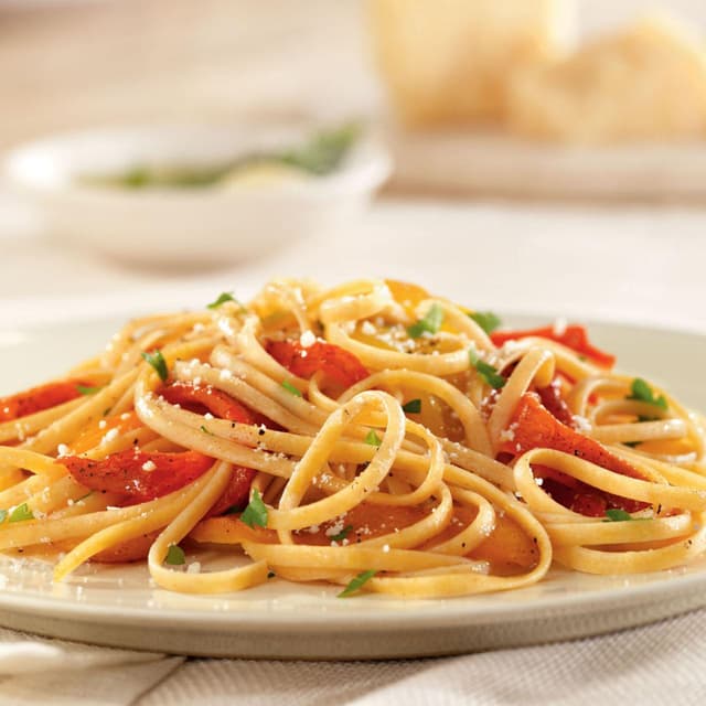 Barilla Whole Grain Linguine with Roasted Peppers Punchfork