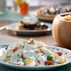 ina garten blue cheese dressing wedge salad ASHLEYlauren 8277 Kids Satin Off Shoulder Dress main image 1