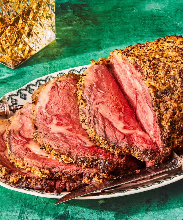 MustardCrusted Boneless Prime Rib Roast with Cream Sauce Punchfork