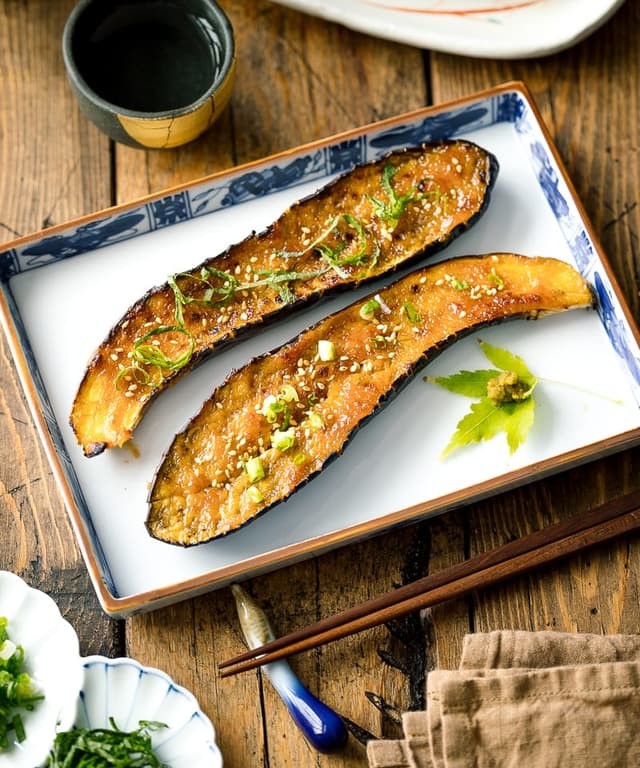MisoGlazed Eggplant Punchfork