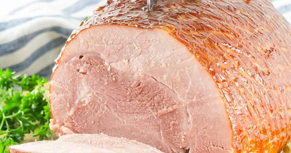 Smoked Ham with Maple Bourbon Glaze Punchfork