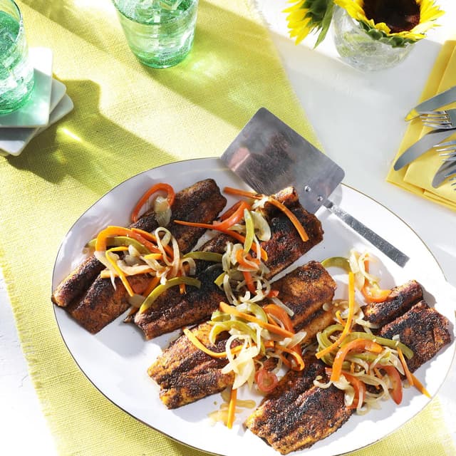 Blackened Trout with Escovitch Punchfork