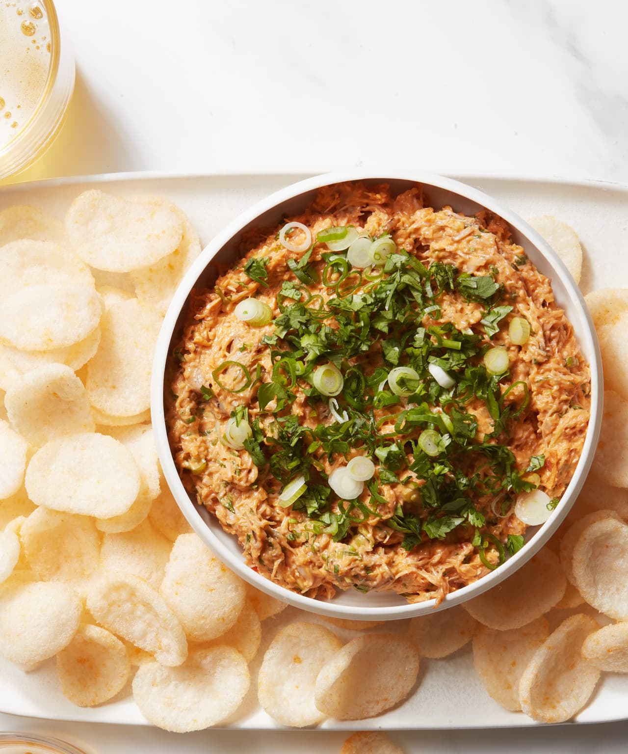 Chili Crab Dip with Shrimp Chips Punchfork