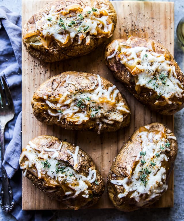 Loaded French Onion Baked Potatoes Punchfork