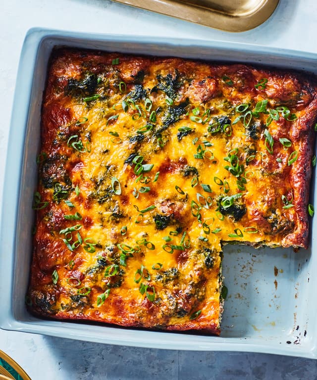 Cowboy Breakfast Casserole with Sausage and Spinach Punchfork