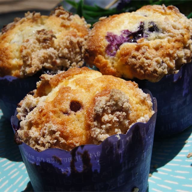 Mango Blueberry Muffins with Coconut Streusel Punchfork