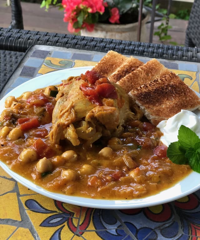 Instant Pot Chicken Tagine with Apricots and Chickpeas Punchfork