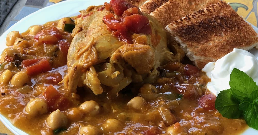 Instant Pot Chicken Tagine with Apricots and Chickpeas Punchfork