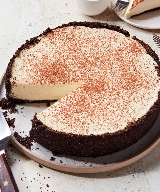 Vanilla NoBake Cheesecake with a Chocolate Cookie Crust Punchfork