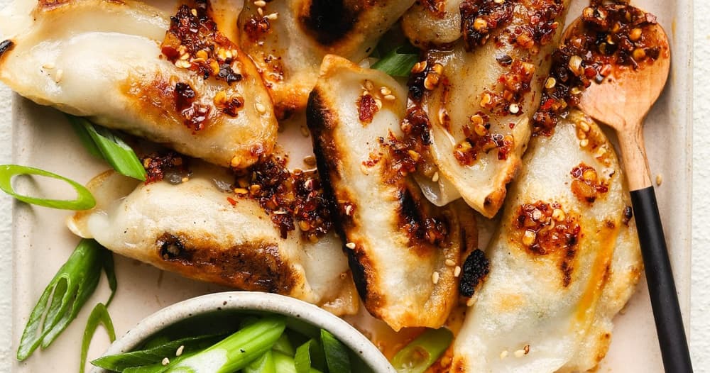 Potstickers with Homemade Chili Oil Punchfork