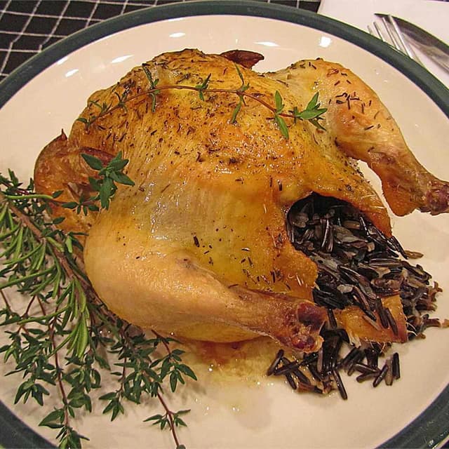 Game Hen Stuffed with Wild Rice and Mushrooms Punchfork