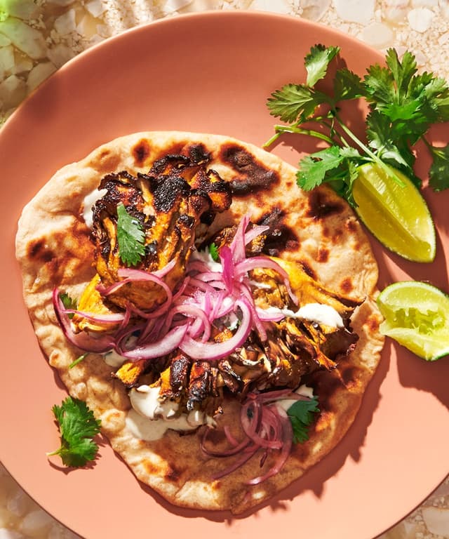 YogurtMarinated Mushrooms with Flatbread Punchfork
