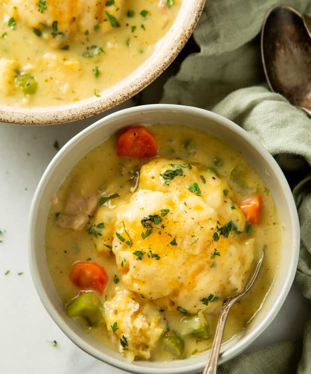 Stovetop Chicken and Dumplings with Biscuits Punchfork