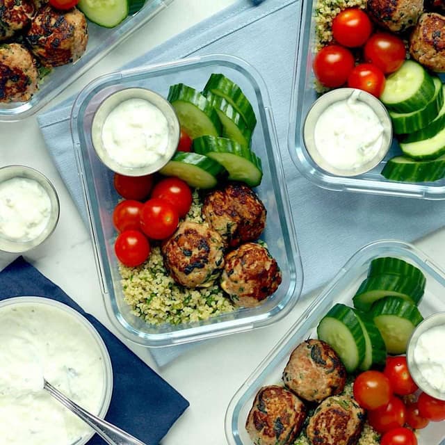 Spinach & Feta Turkey Meatballs with Herbed Quinoa Punchfork