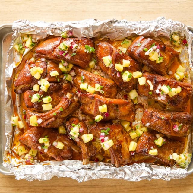 Brown Sugar Ribs with Pineapple Relish Punchfork