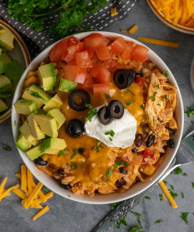 Crock Pot Chicken Burrito Bowl Punchfork