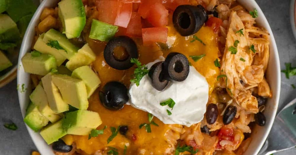 Crock Pot Chicken Burrito Bowl Punchfork