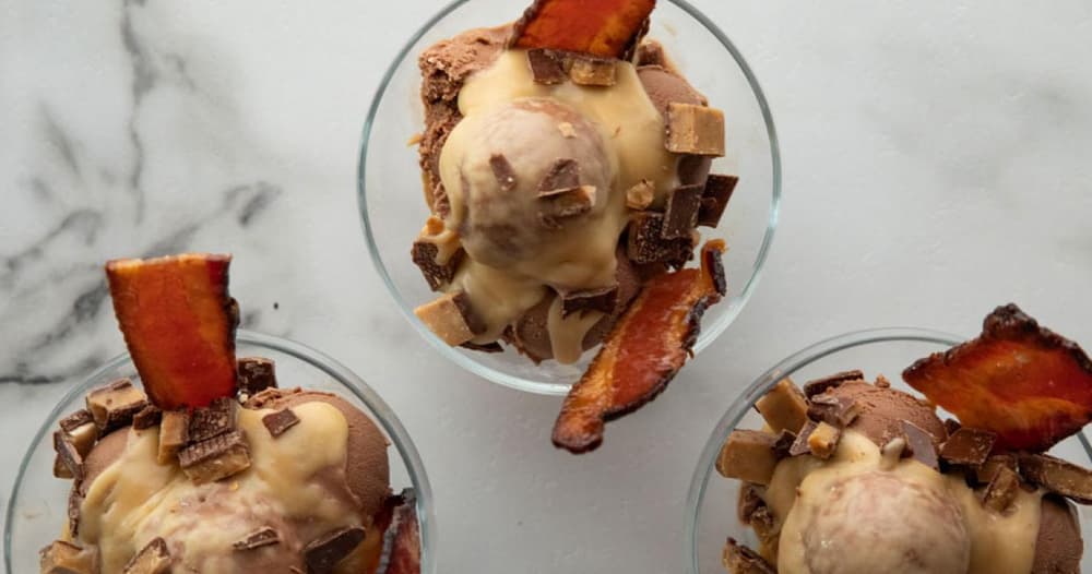 Whiskey Maple Sundaes with Candied Bacon | Punchfork