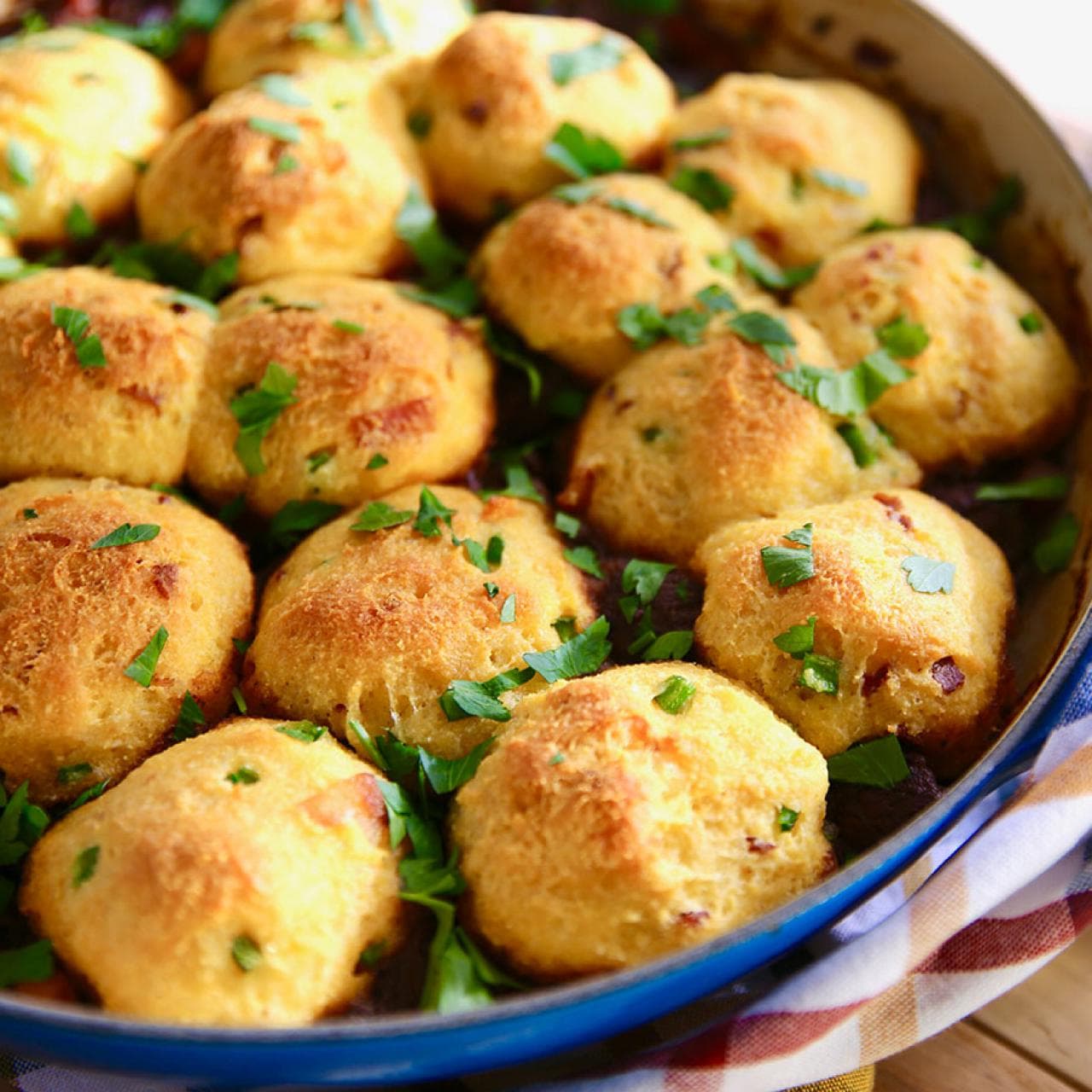 Spiced Beef Hot Dish with Bacon Jalapeno Cornbread Punchfork