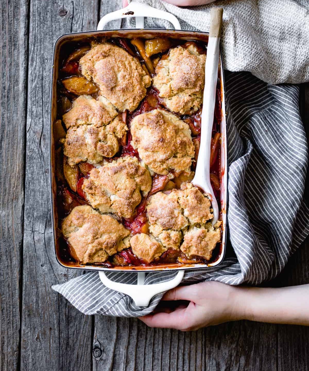 Apple Rhubarb Cobbler with Oat Flour Biscuits Punchfork